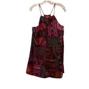 Pearl 88  size Medium Fuchsia Aztec Southwest Halter Top Dress